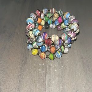 Like New Handmade Haitian Paper Bead Bracelet